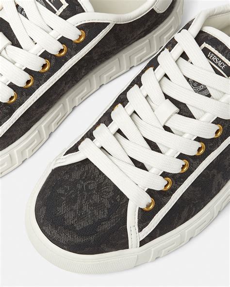 versace studded lace up hi top sneaker|Versace barocco greca.